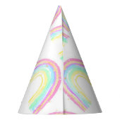 Waterverf Regenboog Verjaardag Feesthoedjes (Achterkant)