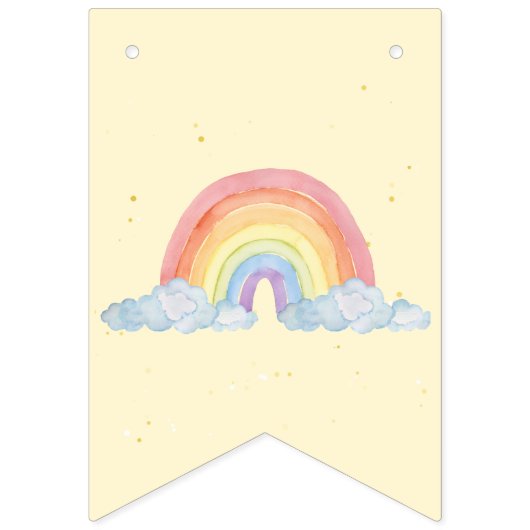 Waterverf regenboog verjaardagsfeest vlaggetjes (Eerste vlag)