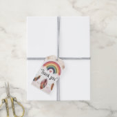 Waterverf regenboog vogel & veren boho dank u cadeaulabel (Met Touw)