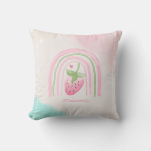 Waterverf regenboogaardbei kussen
