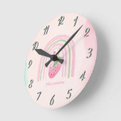 Waterverf regenboogaardbei ronde klok (Hoek)