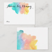 Waterverf regenboogadvies voor mammie kaart (Voorkant / Achterkant)