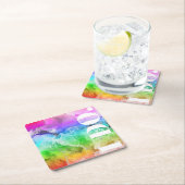 Waterverf regenboogalcohol kartonnen onderzetters (Insitu)