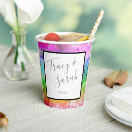 Waterverf regenboogalcohol papieren bekers