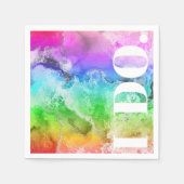 Waterverf regenboogalcohol servet (Voorkant)