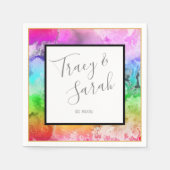 Waterverf regenboogalcohol servet (Voorkant)