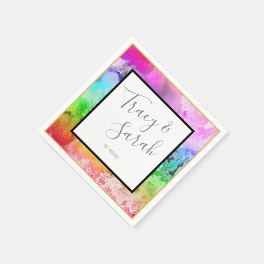 Waterverf regenboogalcohol servet (Hoek)