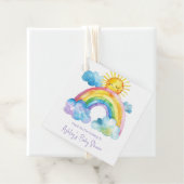 Waterverf regenboogBaby shower Bedankjes Labels (In situ)