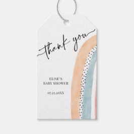Waterverf regenboogBaby shower Dank u Labels geven Cadeaulabel
