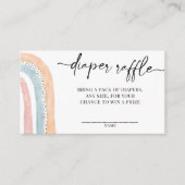 Waterverf regenboogBaby shower Luierspoel Informatiekaartje (Voorkant)