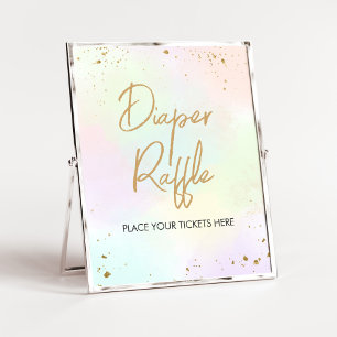 Waterverf regenboogBaby shower Luierspoel Poster