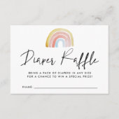 Waterverf regenboogBaby shower LuierspoelKaart Informatiekaartje (Voorkant)