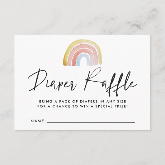 Waterverf regenboogBaby shower LuierspoelKaart Informatiekaartje (Voorkant)