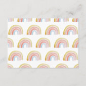 Waterverf regenboogBaby shower LuierspoelKaart Informatiekaartje (Achterkant)