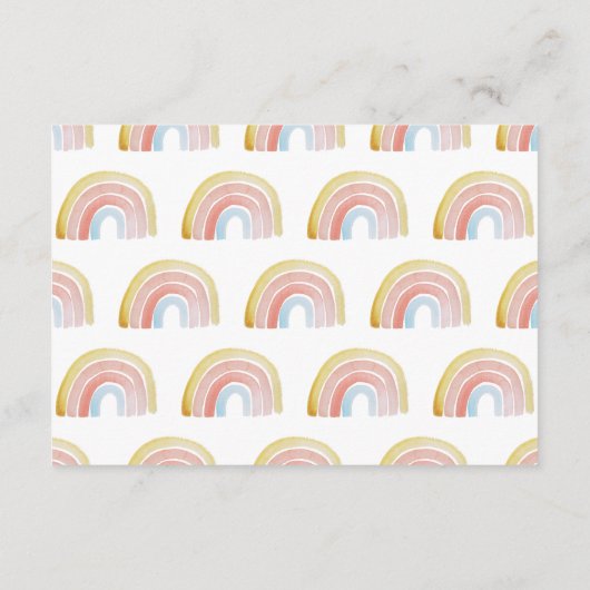 Waterverf regenboogBaby shower LuierspoelKaart Informatiekaartje (Achterkant)
