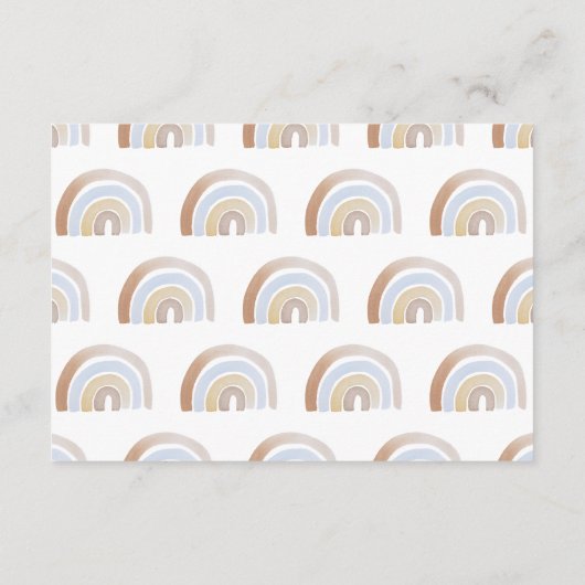 Waterverf regenboogBaby shower LuierspoelKaart Informatiekaartje (Achterkant)