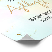 Waterverf regenboogBaby shower Welkom Poster (Hoek)