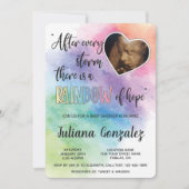 Waterverf regenboogBaby Ultrasound Shower Kaart (Voorkant)