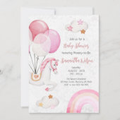 Waterverf regenboogballonnen Baby shower Kaart (Voorkant)