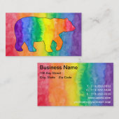 Waterverf regenboogBeer Was Visitekaartje (Voorkant / Achterkant)