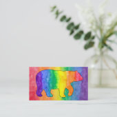 Waterverf regenboogBeer Was Visitekaartje (Staand voorkant)