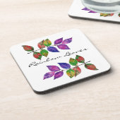 Waterverf regenboogbladeren drankjes onderzetter (Linkerzijde)