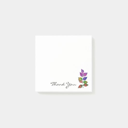 Waterverf regenboogbladeren post-it® notes (Voorkant)