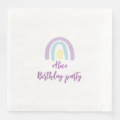 Waterverf regenboogblauw lila geel Birthday Servet (Voorkant)