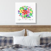 Waterverf regenboogbloemen canvas afdruk (Insitu (Slaapkamer))