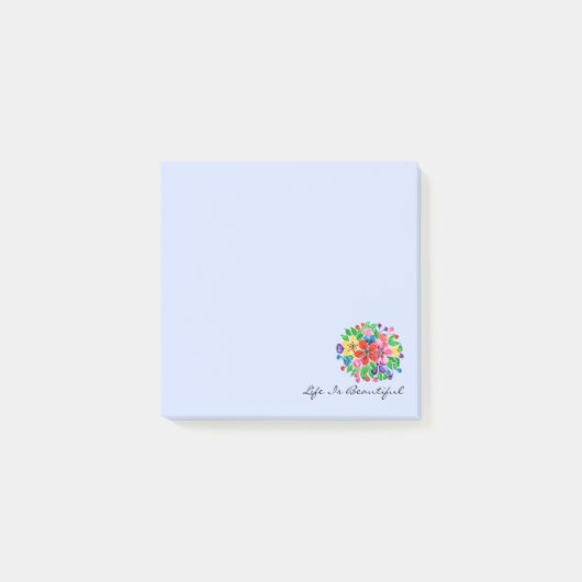 Waterverf regenboogbloemen post-it® notes (Voorkant)