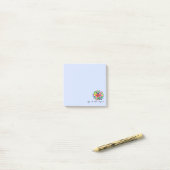 Waterverf regenboogbloemen post-it® notes (Op bureau)