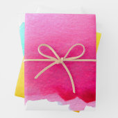 Waterverf regenboogbohemiroze geel blauw inpakpapier vel (In situ)