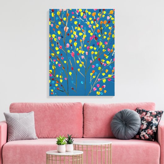 Waterverf regenboogbomen canvas afdruk (Insitu (Woonkamer))