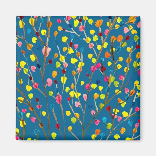 Waterverf regenboogbomen magneet (Voorkant)