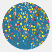 Waterverf regenboogbomen ronde sticker (Voorkant)