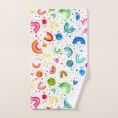 Waterverf Regenboogboogmeisjes kleurig Bad Handdoek (Handdoek)