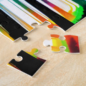 Waterverf Regenboogbos met Silhouetbomen Legpuzzel (Zijkant)