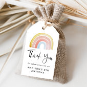 Waterverf regenboogdag cadeaulabel