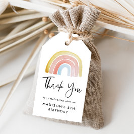 Waterverf regenboogdag cadeaulabel