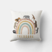 Waterverf regenboogdieren en Oerwouden voor de reg Kussen (Achterkant)