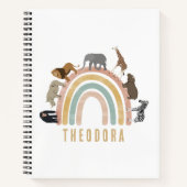 Waterverf regenboogdieren en Oerwouden voor de reg Notitieboek (Voorkant)