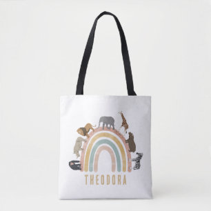 Waterverf regenboogdieren en Oerwouden voor de reg Tote Bag