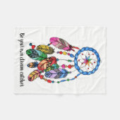 Waterverf regenboogdroomvanger & inspirerende woor fleece deken (Voorkant (Horizontaal))