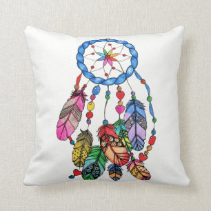 Waterverf regenboogdroomvanger & inspirerende woor kussen