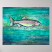 Waterverf regenboogforel Afdrukken van Molly Harri Poster (Voorkant)