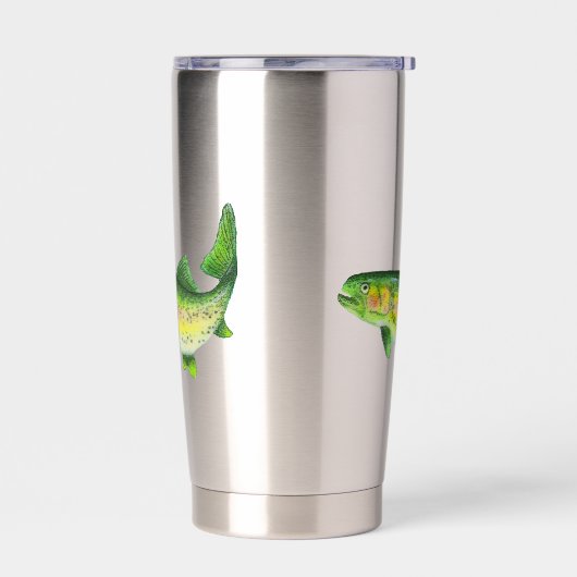 Waterverf regenboogforel geïsoleerde drinkbeker (Links)