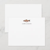 Waterverf regenboogforel Gevist plat Notitiekaartje (Voorkant / Achterkant)