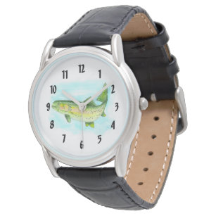 Waterverf regenboogforel horloge