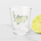 Waterverf regenboogforel shot glas (Achterkant)