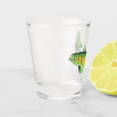 Waterverf regenboogforel shot glas (Links)